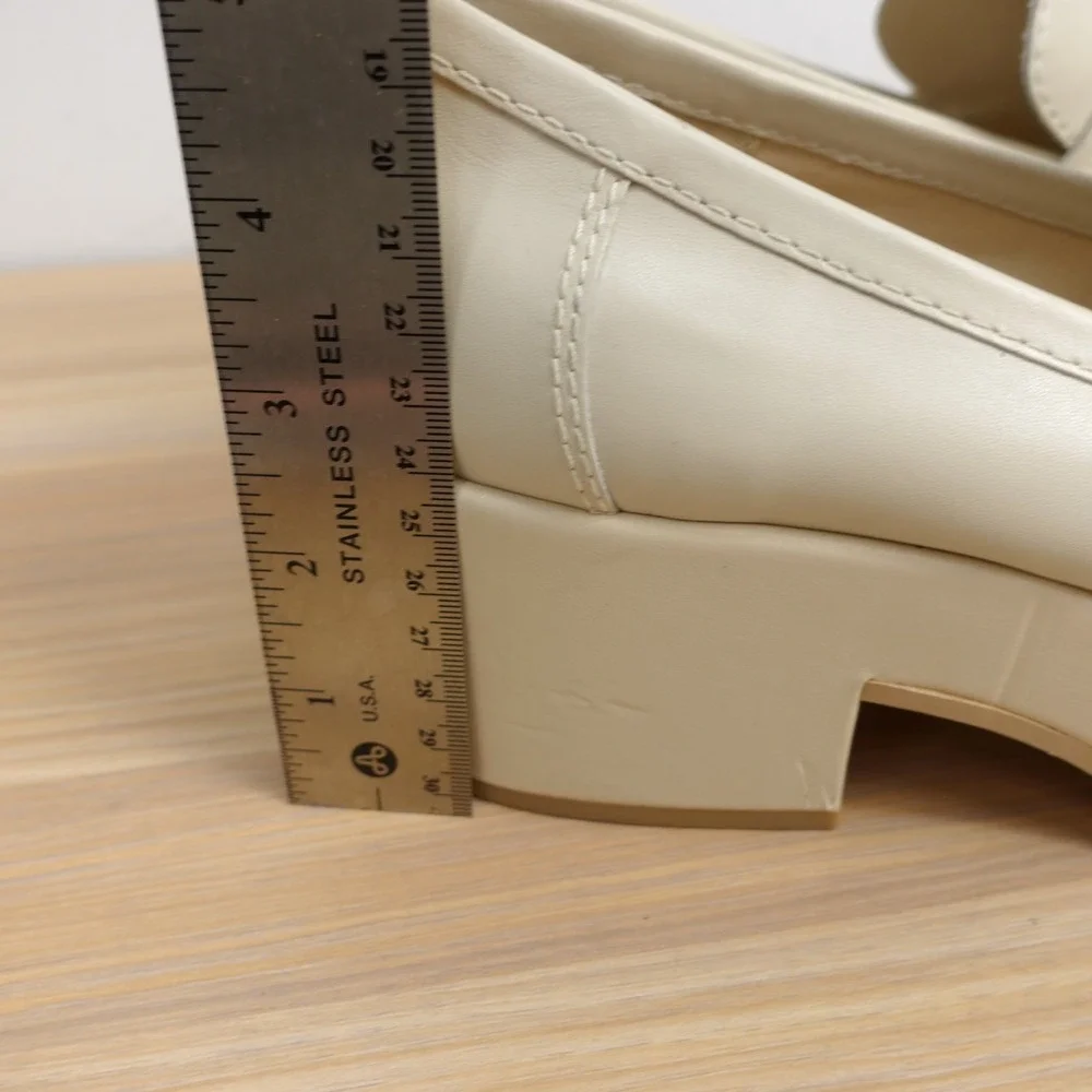 Dolce Vita Womens Platform Penny Loafers 8.5 Cream Y2K Cyber Prep Chunky Retro